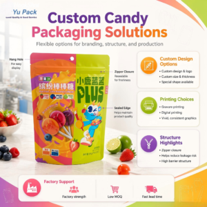 Custom Printing OEM/ODM Food Stand up Pouch for Candy Packaging