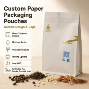 Eco-Friendly Custom Printing Paper Packaging Bags for Food