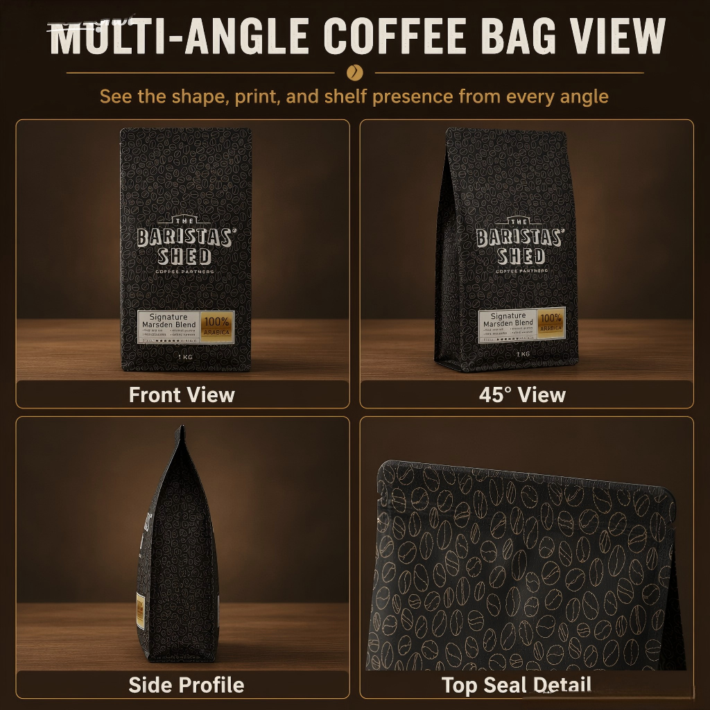 Custom Printed 250g, 500g, 1kg Coffee Bags - 图片 2