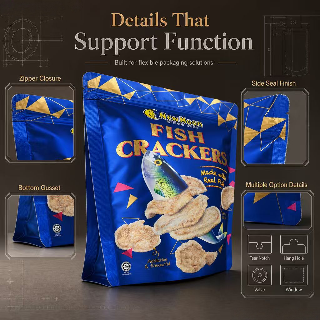 Custom Stand-Up Snack Packaging Bags with Zipper - 图片 4