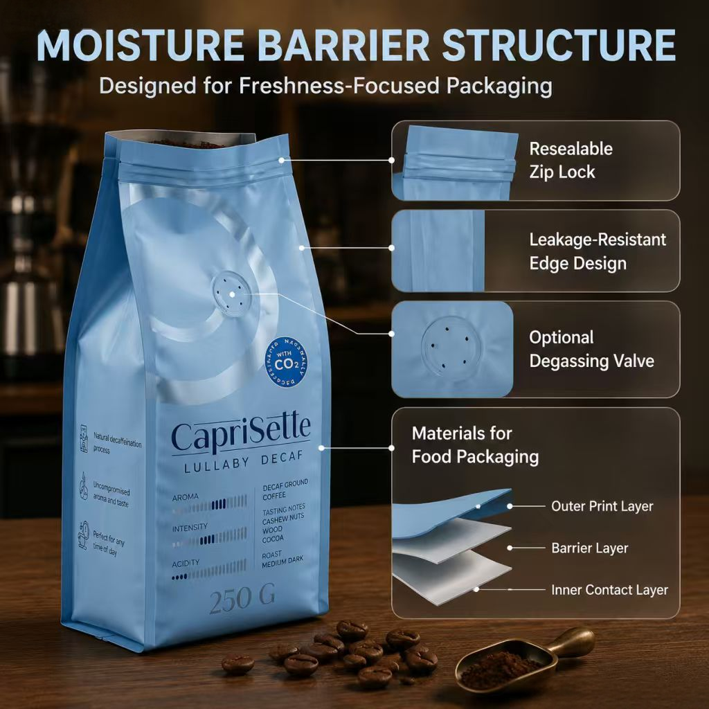 Custom Printed Coffee Packaging Bags Flat Bottom & Stand Up Pouches - 图片 2