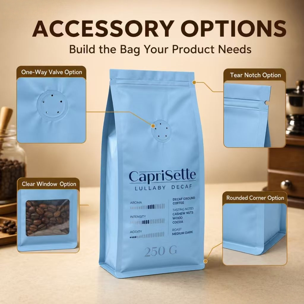 Custom Printed Coffee Packaging Bags Flat Bottom & Stand Up Pouches - 图片 3