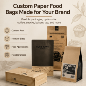 Custom Printed Kraft Paper Packaging Bags for Food