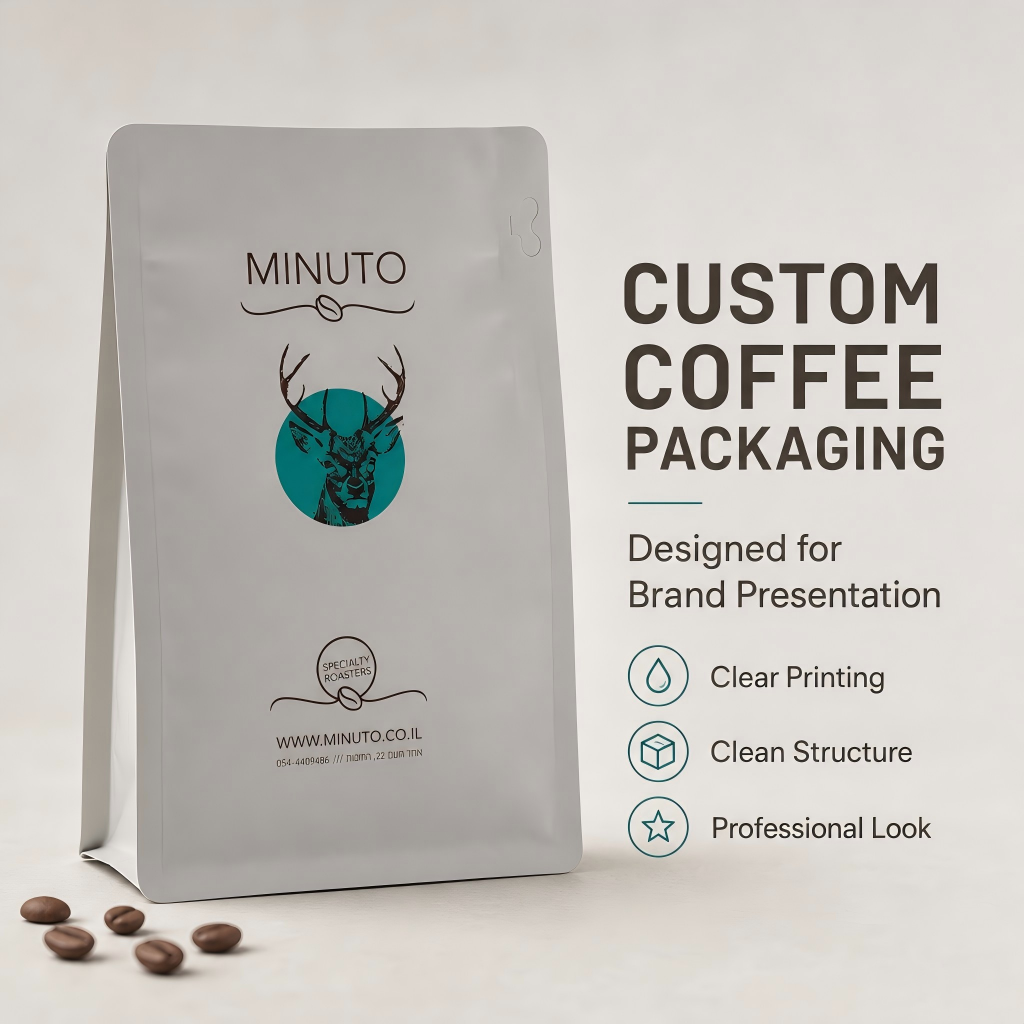 Custom Aluminum Foil Packaging 250g 500g 1kg Coffee Bags