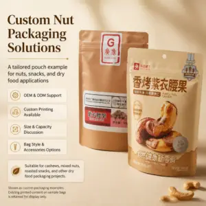 custom printing nuts packaging bags with ziplock factory