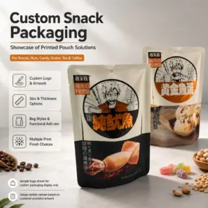 Custom Printed Stand Up Pouch for Meat & Seafood Snacks