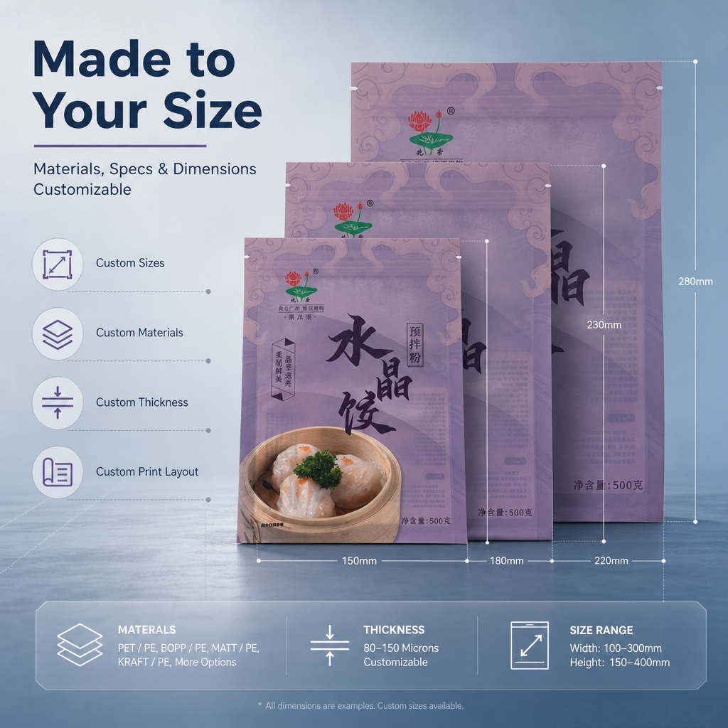 Custom Low-Temperature Resistant Frozen Food Packaging Bags - 图片 4