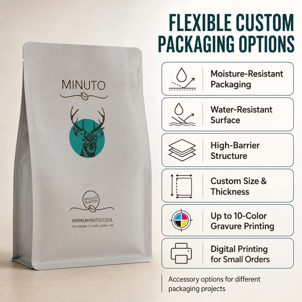 Custom Aluminum Foil Packaging 250g 500g 1kg Coffee Bags - 图片 2