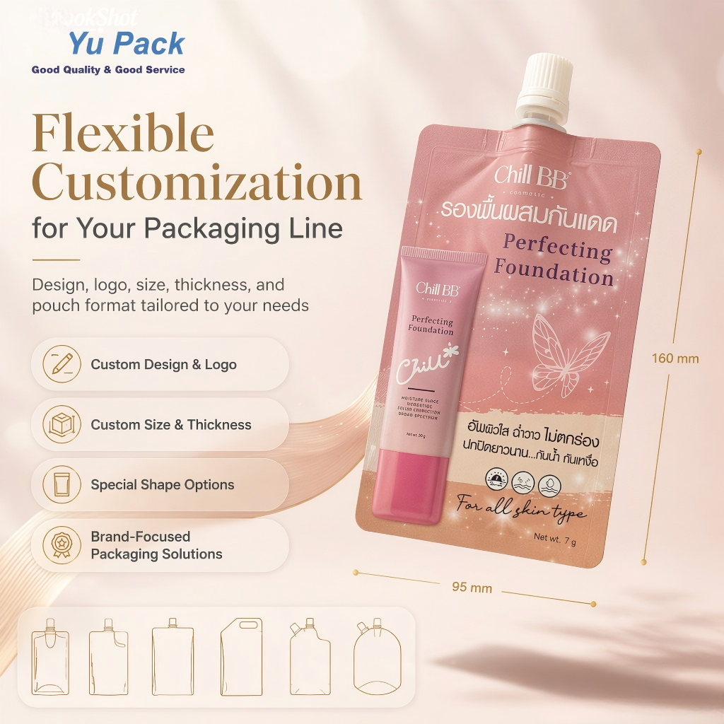 Custom Sunscreen Spout Pouches and Skincare Packaging - 图片 2