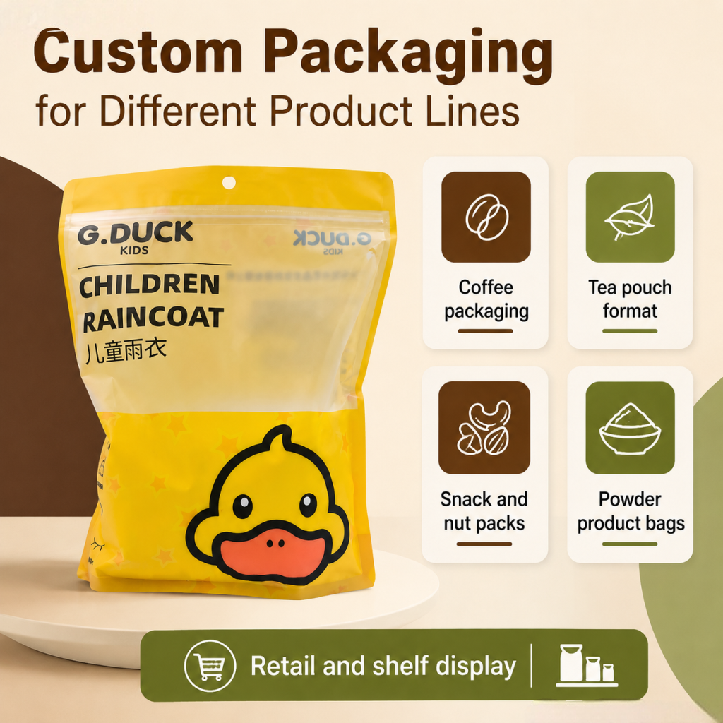 Custom Printed Stand Up Pouches with Window for Retail - 图片 3