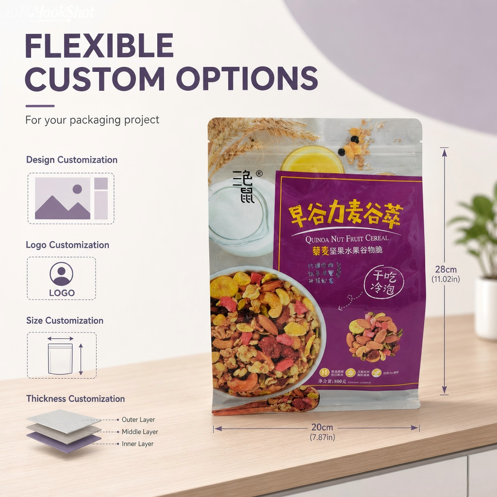 Custom Cereal Packaging Pouches & Oatmeal Bags Wholesale - 图片 3
