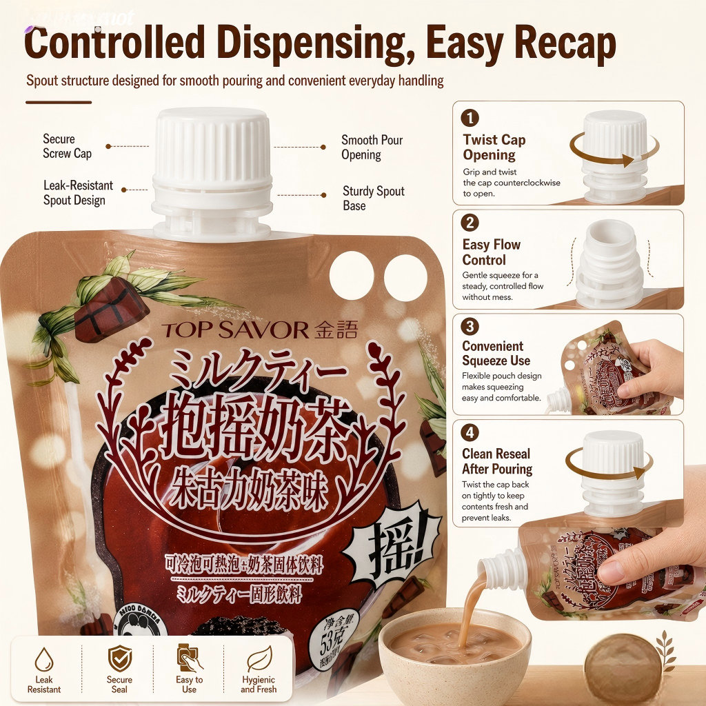 Custom Spout Pouches with Handles & Liquid Packaging Bags Wholesale - 图片 2