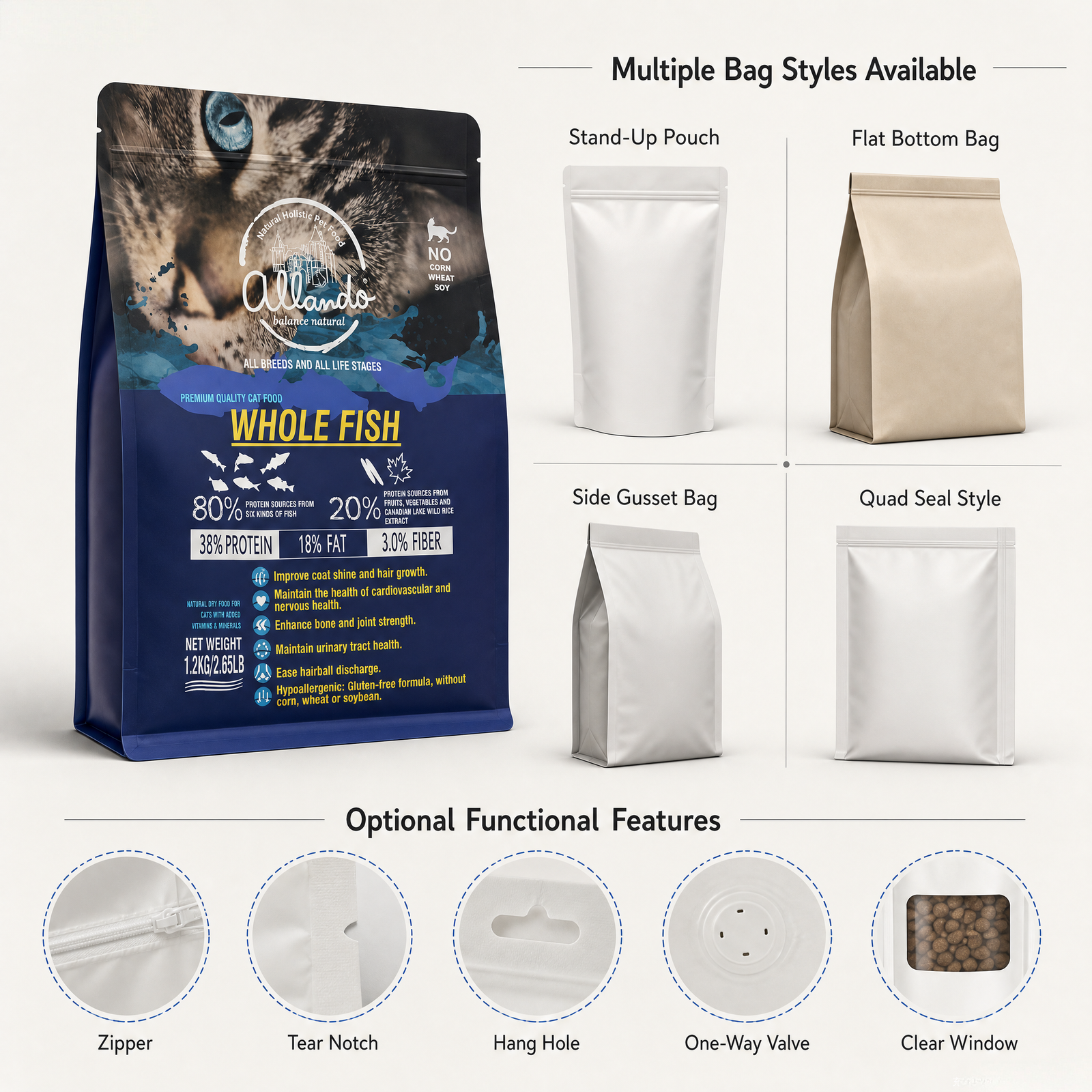 Custom Printing OEM/ODM Premium Pet Food Packaging Bags - 图片 4