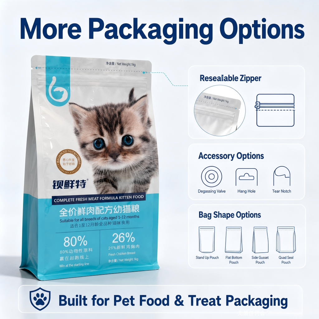 Custom Cat Food Packaging Bags & Pet Treat Pouches Wholesale - 图片 3