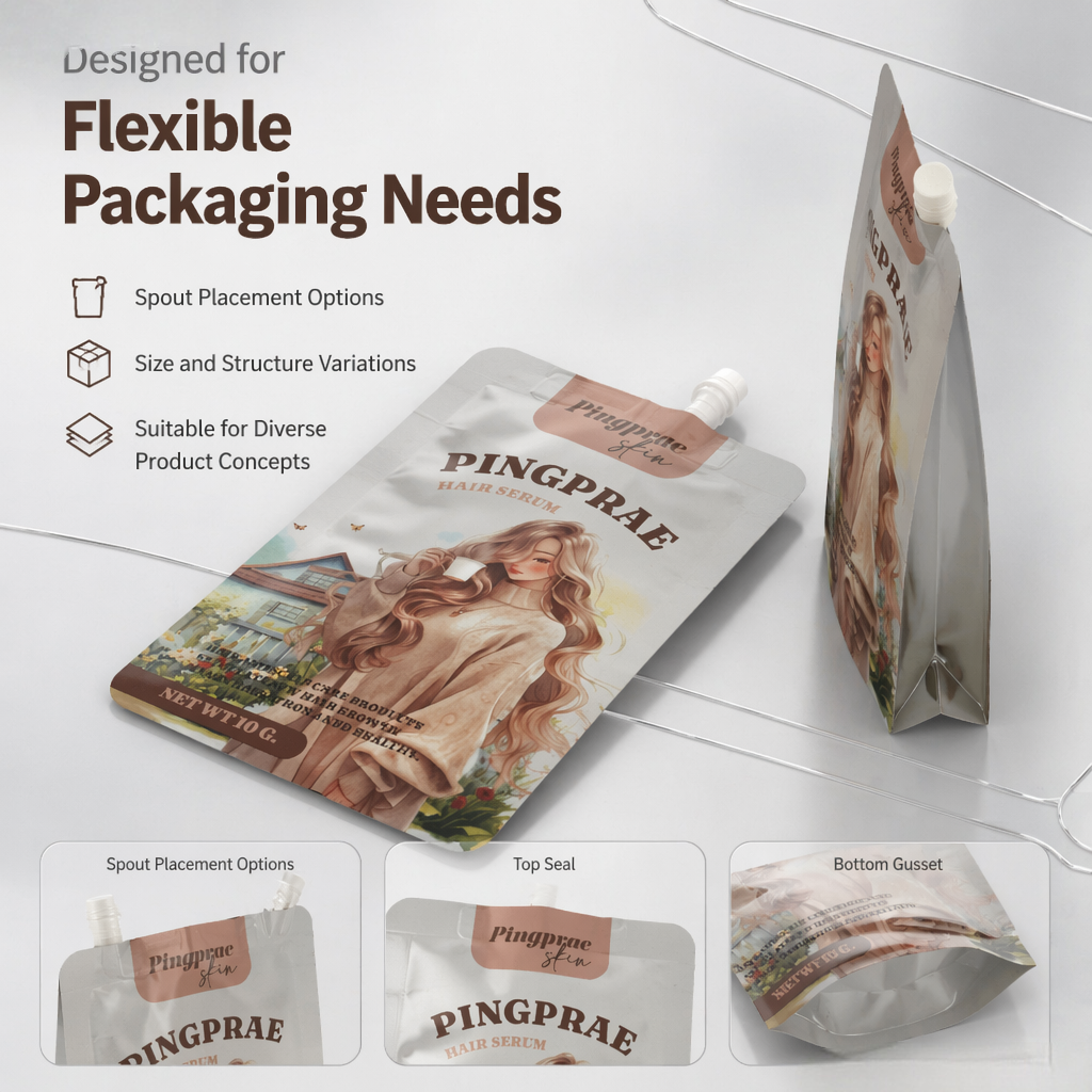 Custom Printed Stand Up Spout Pouches for Liquid - 图片 5