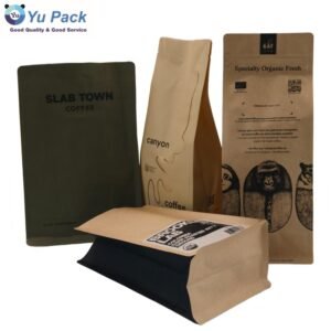 Custom Kraft Paper Zipper Pouch for Coffee and Food Packaging