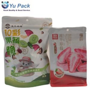 Custom Printed Stand Up Pouch for Dried Fruit & Freeze-Dried Strawberry Packaging Moisture Proof Resealable Zipper Bag