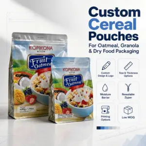 Custom Oatmeal Packaging Bags and Cereal Pouches Wholesale