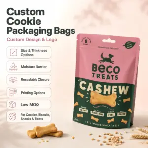Custom Cookie Packaging Bags and Biscuit Pouches