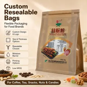 Custom Ziplock Packaging Bags and Resealable Pouches