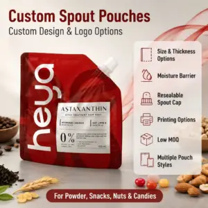 Custom 10ml 20ml 30ml Packaging Pouch and Mini Samples Sachets Bag Spout Pouch